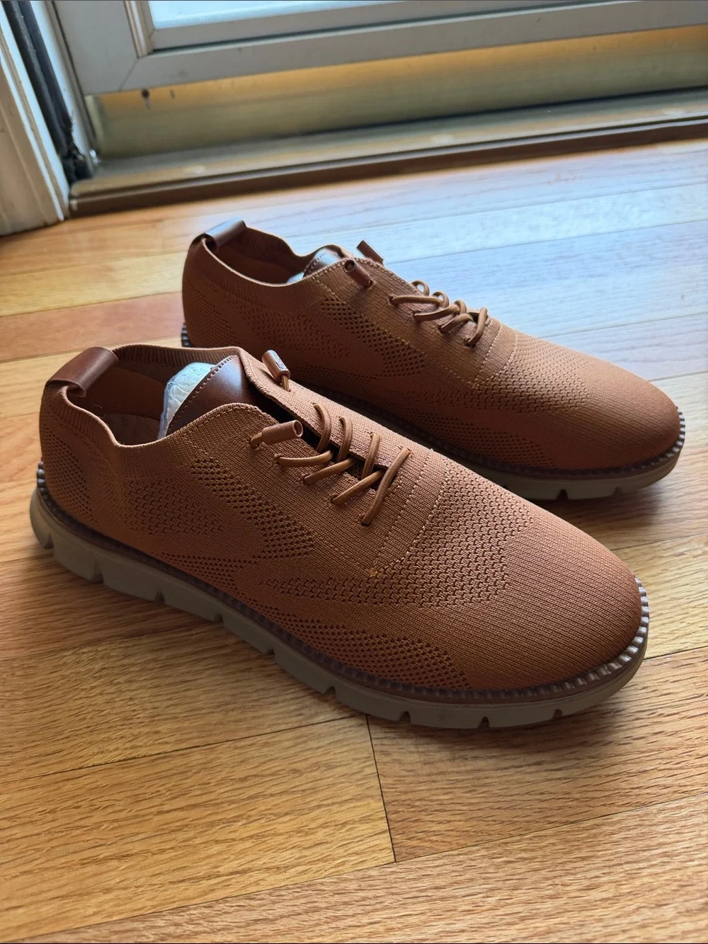 Men's Brown Knit Casual Lace-Up Shoes